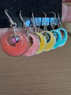 Oorbellen trio - geel rose blauw - als goed als nieuw, Overige materialen, Hangers, Overige kleuren, Ophalen of Verzenden