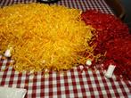Pompom chearleaders 2 sets rood en geel samen eur 4,50, Ophalen of Verzenden, Zo goed als nieuw, Carnaval