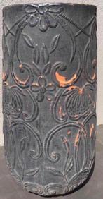 grote XL hoge 57cm terracotta bloempot 3D motief vaas, Tuin en Terras, 25 tot 40 cm, Terracotta, Rond, Gebruikt