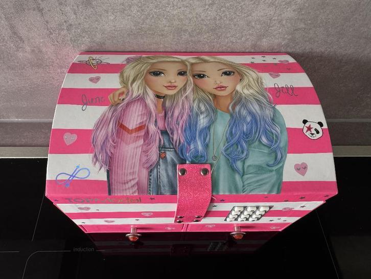 Sieradendoos / beautycase TOP Model, Sieraden, Tassen en Uiterlijk, Beautycases, Zo goed als nieuw, Hardcase, Roze, Met slot, Ophalen of Verzenden