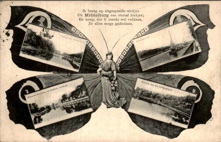 Middelberg- Kiekjes, Verzamelen, Ansichtkaarten | Nederland, Gelopen, Zeeland, Voor 1920, Ophalen of Verzenden