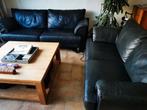 1x2.5 1x2 zits bankstel zwart leer merk Italsofa, Huis en Inrichting, Ophalen, Gebruikt, Leer