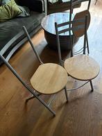 3 klapstoeltjes, Huis en Inrichting, Stoelen, Ophalen, Gebruikt, Metaal, Drie