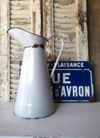 Brocante Franse witte emaille waterkan, Antiek en Kunst, Antiek | Emaille, Ophalen of Verzenden