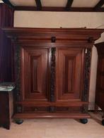 Groenlose eikenhouten kast, Antiek en Kunst, Ophalen