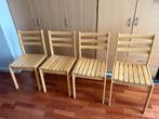 4x keukenstoel hout, Ophalen, Gebruikt, Bruin, Vier
