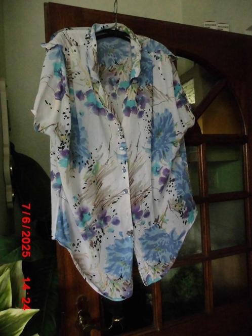 LEUKE BLOUSE MET KORTE MOUW, Kleding | Dames, Blouses en Tunieken, Zo goed als nieuw, Maat 46/48 (XL) of groter, Overige kleuren