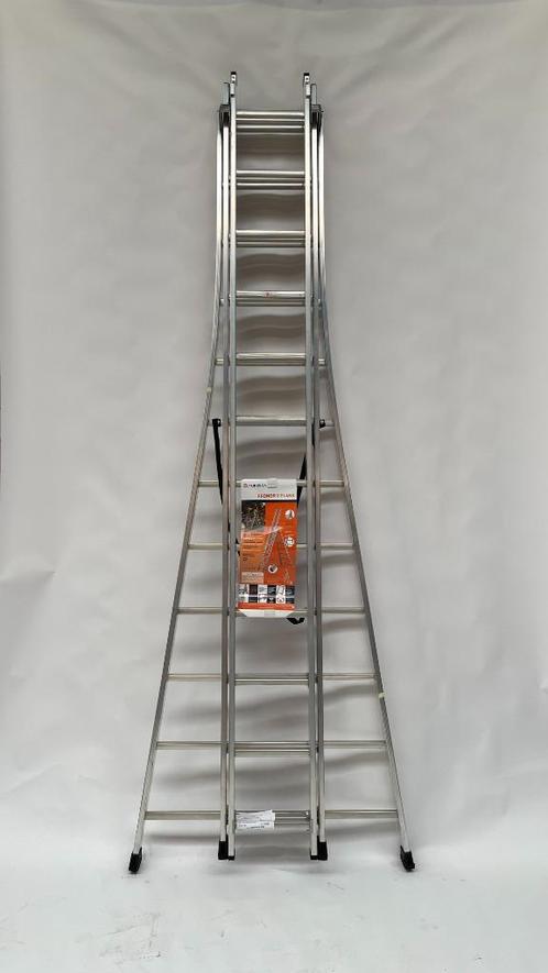 Tubesca ladder 312 met stabilisatiebalk, Doe-het-zelf en Verbouw, Ladders en Trappen, Zo goed als nieuw, Ladder, 4 meter of meer