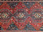 Handmade Persian wool Shiraz carpet Tribal nomad 198x294cm, Gebruikt, 150 tot 200 cm, 200 cm of meer, Crème