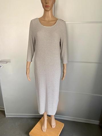 i353 Esprit mt. L=42/44 lange gestreepte jurk maxi wit/zwart beschikbaar voor biedingen