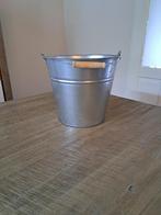 Zink emmer zilver 12 liter met houten handvat, Ophalen, Zo goed als nieuw, Zink, Met handgreep