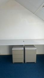 Prachtige thuiswerkplek bureaus HOEK 3x incl mooie kasten, Ophalen of Verzenden, Zo goed als nieuw
