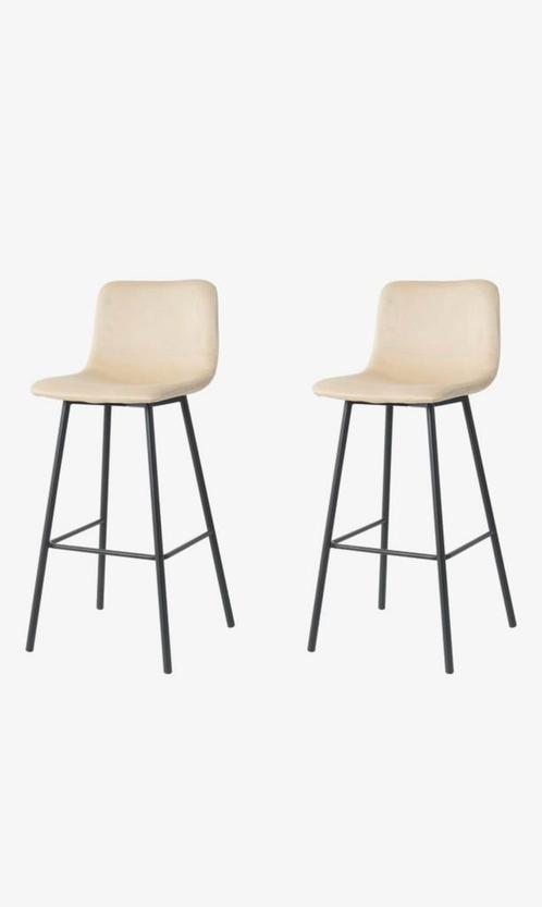 Barkrukken. Set van 2. LichtBeige. Nieuw. 75 cm., Huis en Inrichting, Barkrukken, Nieuw, 90 cm of meer, Kunststof, 2 krukken, Met voetsteun