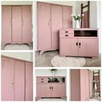 Vintage retro kledingkast en commode vintage kast, Ophalen, Gebruikt, 50 tot 70 cm, 105 cm of meer