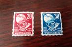 Fr.zone, Württemberg, mi 51-52, pf, bieden vanaf € 2,50, Verzenden, Overige periodes, Postfris