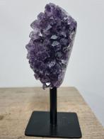 Amethist op stalen standaard, Ophalen of Verzenden, Mineraal