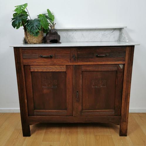 Vintage Frans dressoir commode, ladekast met marmer blad 302, Huis en Inrichting, Kasten | Ladekasten, Gebruikt, Ophalen of Verzenden