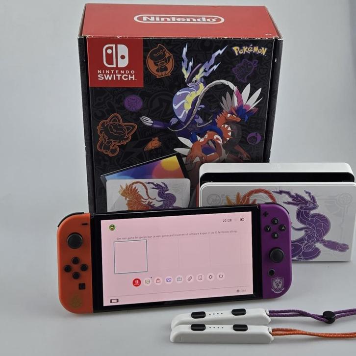 Nintendo Switch OLED Scarlet Violet Edition Compleet, Spelcomputers en Games, Spelcomputers | Nintendo Switch, Zo goed als nieuw