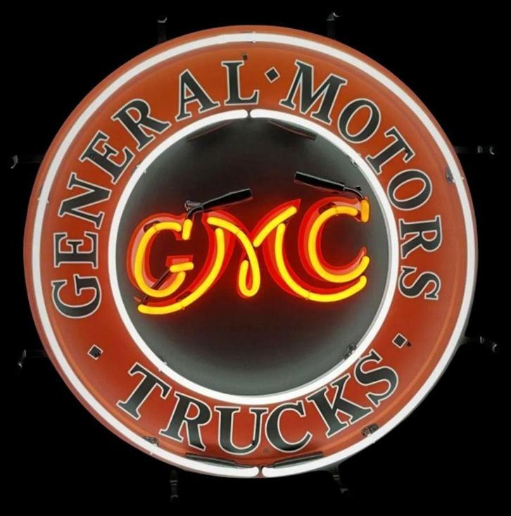 GMC neon General Motor Company USA auto olie reclame neons, Verzamelen, Merken en Reclamevoorwerpen, Nieuw, Lichtbak of (neon) lamp
