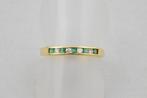 14 karaat gouden ring met Diamant + Smaragd 1657-G, Eu, Gebruikt, Eu, Ophalen of Verzenden