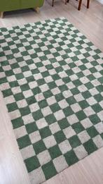 Checkered/geblokt vloerkleed, groen en wit 200cm x 290cm, Ophalen, Gebruikt, 200 cm of meer, 200 cm of meer
