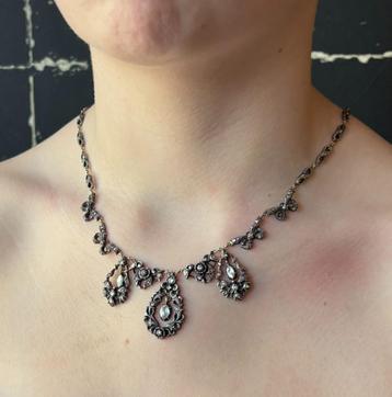 123 roos diamanten luxe 14k antieke ketting goud zilver dame beschikbaar voor biedingen