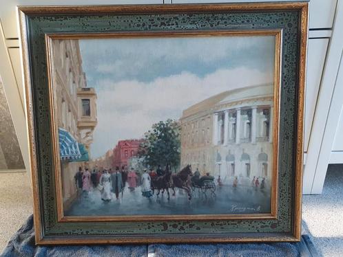 Klassiek stadsbeeld 'verf op doek - schilderij' 76x67 cm, Antiek en Kunst, Kunst | Schilderijen | Klassiek, Ophalen