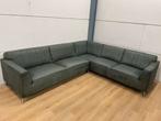 Mooie luxe groene suede H&H hoekbank - GEREINIGD!!!
