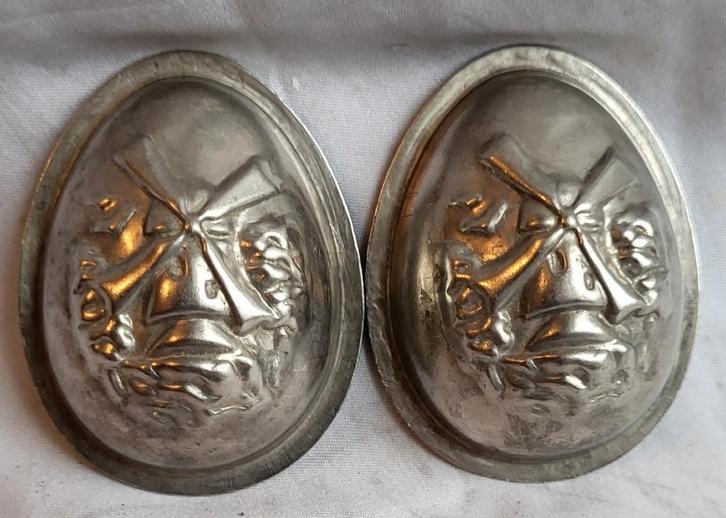 Unieke oude dubbele chocoladevormen: 2x MOLEN, Antiek en Kunst, Curiosa en Brocante, Ophalen of Verzenden