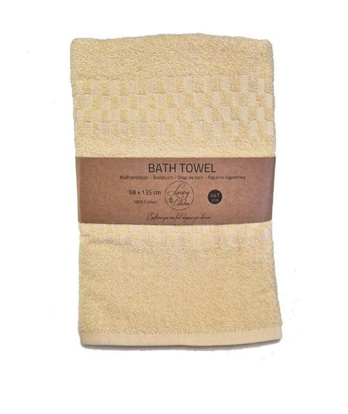 Partij gele popcorn weave handdoeken 68x135cm, Huis en Inrichting, Badkamer | Badtextiel en Accessoires, Nieuw, Handdoek, Geel