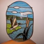Glas in lood raamhanger watervogel , riet, Huis en Inrichting, Woonaccessoires | Overige, Ophalen, Zo goed als nieuw