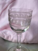 Antieke gegraveerde glaasjes, 20e eeuw, Ophalen of Verzenden