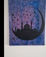 Handgeschilderd moskee schilderij ramadan, Minder dan 50 cm, Nieuw, Minder dan 50 cm, Schilderij