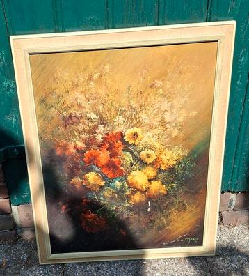 Retro lijst met print Summer Bouquet. By G.de Marco beschikbaar voor biedingen