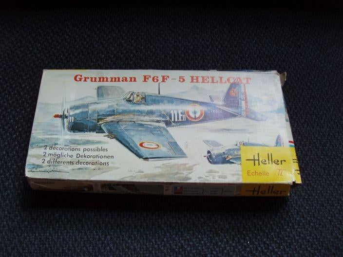 Heller 155 Grumman F6F-5 Hellcat ( 1:72 ) zgan 1970's kit, 1:72 tot 1:144, Zo goed als nieuw, Vliegtuig, Ophalen