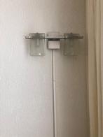 Wandlamp en hanglamp glas met rvs, Ophalen, Gebruikt, Glas