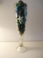 mooie hoge glazen vaas op voet voor kerstdecoratie, Ophalen of Verzenden