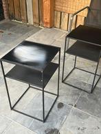 2 ijzeren bijzettafels - nette staat!, Minder dan 45 cm, Minder dan 55 cm, Gebruikt, Metaal of Aluminium