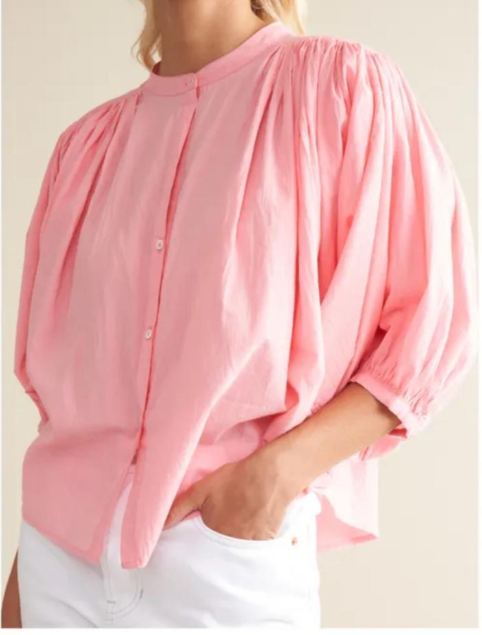 leuke wijde rose blouse Bellerose mt 3 (40) katoen, Kleding | Dames, Blouses en Tunieken, Zo goed als nieuw, Maat 38/40 (M), Roze