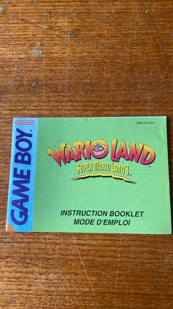 Gameboy spel Handleiding Wario Land ( super mario land 3 ) beschikbaar voor biedingen