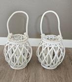 Set windlichten compleet met nieuwe kaars, Overige materialen, Wit, Ophalen of Verzenden, Zo goed als nieuw