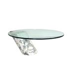 K1000 salon tafel marmeren vintage design jaren 60 70 80, Ophalen, 100 tot 150 cm, 50 tot 100 cm, Glas