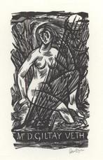 0743 Ex Libris Nederland : Lou Strik, 1958, Antiek en Kunst, Kunst | Etsen en Gravures, Verzenden