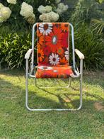 Vintage klapstoeltje kampeerstoel gebloemd, Tuin en Terras, Tuinstoelen, Ophalen of Verzenden, Gebruikt