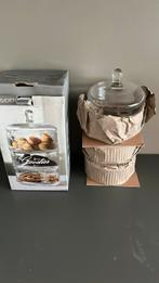 Glazen koektrommel nieuw, Huis en Inrichting, Keuken | Servies, Glas of Glazen, Nieuw, Ophalen of Verzenden, Glas
