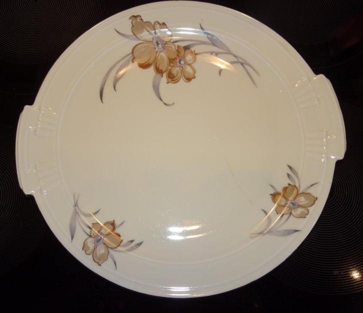 Gebaksschaal met 3 gebaksbordjes, Antiek en Kunst, Antiek | Servies los, Ophalen