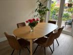 Eettafel uitschuifbaar, Huis en Inrichting, Ophalen, 100 tot 150 cm, Zo goed als nieuw, Vijf personen of meer