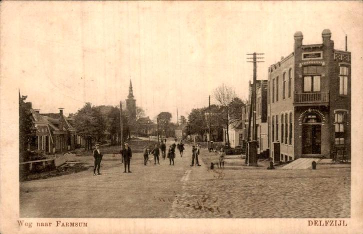 Weg naar Farmsum, Verzamelen, Ansichtkaarten | Nederland, Gelopen, Groningen, Voor 1920, Ophalen of Verzenden