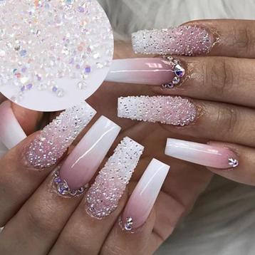 1440/3000 stuks Micro Caviar Kralen Crystal AB Nail Art. beschikbaar voor biedingen