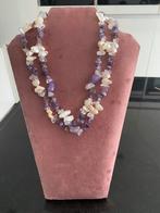 ketting amethist& bergkristal & barok zoetwater parels, Ophalen of Verzenden, Zo goed als nieuw, Paars, Steen of Mineraal